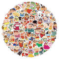 100Pcs Cartoon Anime Crayon Shin chan Stickers For Car Laptop Phone Stationery Decor Vinyl Decals Waterproof Sticker Kids Gift.