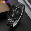 SKMEI Watch for Men Luxury Square Quartz Stainless Steel Waterproof Luminous Top Brand Mens Wristwatch Relogio Masculino 2275. 
