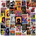 10/30/50pcs Rock Music Pop Graffiti Stickers Cool Fashion Tide Brand Classic Stickers Laptop Diy Car Pvc Decal Decor Stickers.