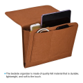 Bedside Organizer, Bed Bedside Organizer Hanging 5 Pocket Soft Felt Bed Pockets Bedside Storage Organizer Brown.
