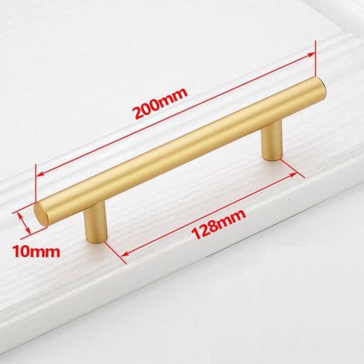 4 pcs 8'' inch golden handle  (hole size 5 inch  )Drawer, Cabinet Handle / Hollow Tube T-Bar Stainless Steel Furniture Door Handles Brushed Nickel Drawer Pulls