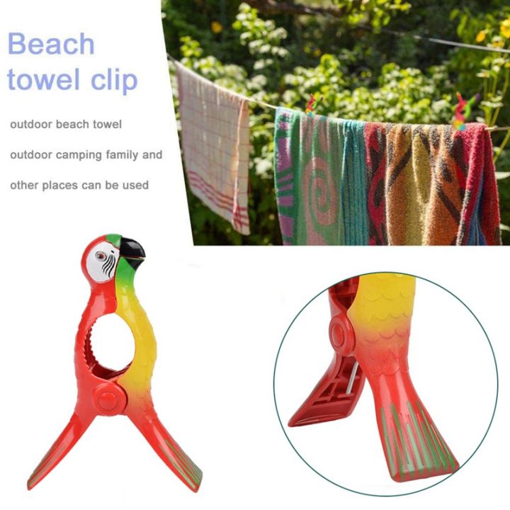 8Pcs%20Beach%20Towel%20Clips%20for%20Sun%20Loungers,%20Parrot%20Bird%20Towel%20Clips%20Large%20Windproof%20Clothes%20Hanging%20Peg%20Quilt%20Clamp%20Holder%20-%20Image%203