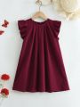 Kid’s Young Girl’s Fashionable Dress with Solid.