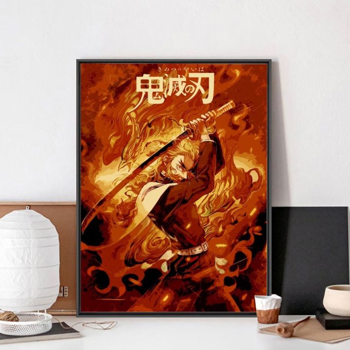 Demon%20Slayer%20Kyojuro%20Rengoku%20No%20Framed%20Poster%20Kraft%20Club%20Bar%20Paper%20Vintage%20Poster%20Wall%20Art%20Painting%20Bedroom%20Study%20Stickers%20-%20Image%202