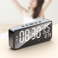 Smart Sound Alarm Clock LED Music Alarm Clock Wall Mounted Desk Clock Student Alarm Clock Temperature Display Dark Grey. 