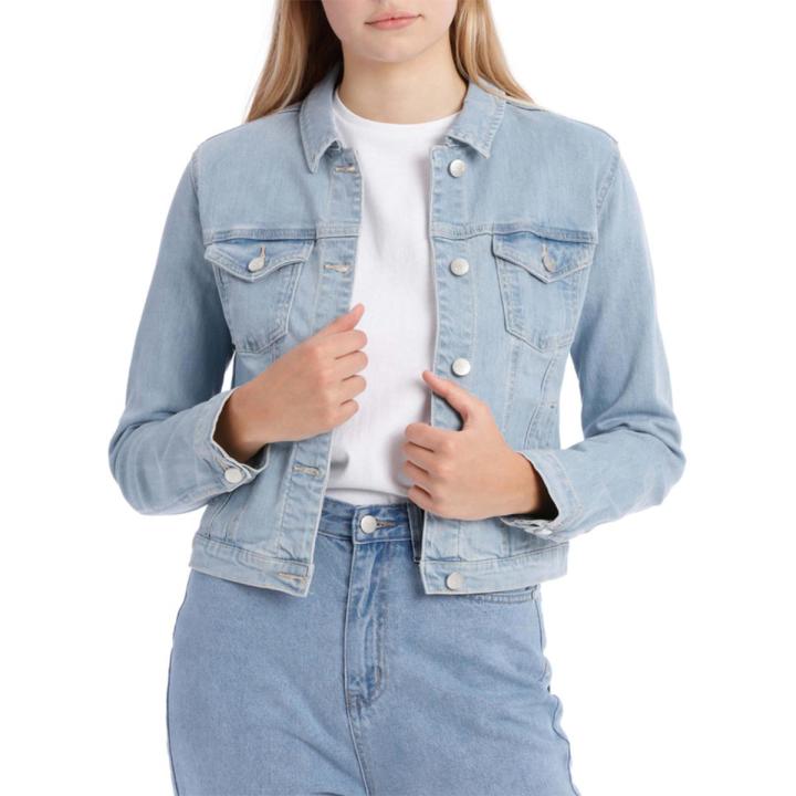 Light Blue Color Winter Season Stylish Denim Jacket for Women