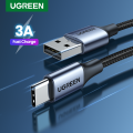 【FUPANG】Ugreen USB type C cable 1m nylon braided USB A to USB C fast charger compatible with iPad Mini 6 Samsung Galaxy S21 S20 Z flip 3 Z fold note 20 LG V60 GoPro Hero ps5 remote controller switch panel.