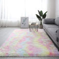 Long Plush Tie Dyed Carpet Thicken Floor Rug Nonslip Mat for Bedroom Bedside Living Room. 