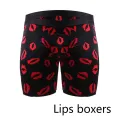 Men Boxer Shorts Underpants Underwear Black 2XL 3XL 4XL Fashion Lips Boxers Sports Casual Soft Smooth. 