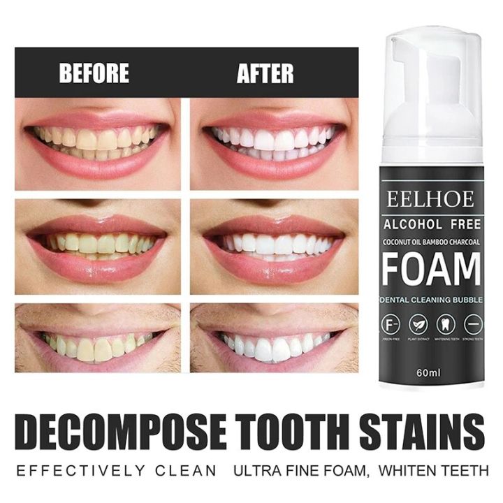 Deep Cleaning Toothpaste Coconut Oil Tooth Cleansing Foam Effectively Stain Removal Eliminate Bad Breath Whitening Teeth Tool
