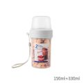 Double-layer Fresh-keeping Box with Fork Portable Breakfast Oatmeal Yogurt Salad Sealed Box Fruit Snack Sealed Can Lunch Boxes. 