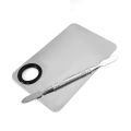 Makeup Mixing Palette Upgrad Stainless Steel Metal Mixing Tray with Spatula Artist Tool for Mixing Foundation Nail-Art.