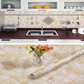 Marble Texture Laminate Kitchen Cabinet Wrap Self Adhesive Furniture Sticker Vinyl Wood Grain PVC Film Wallpaper 10feet (L) x 2feet (W) = (20 Square Feet).. 