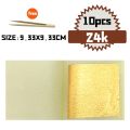 2023NWE 24K 10Pcs Gold Leaf Edible Gold Foil Sheets For DIY Cake Decoration Arts Crafts Gilding Design Paper Gift Wrapping Scrapbooking.