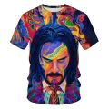 Graffiti T-shirt men's painting picture 3D printing -hop street clothing loose and comfortable fabric O-neck men's T-shirt.