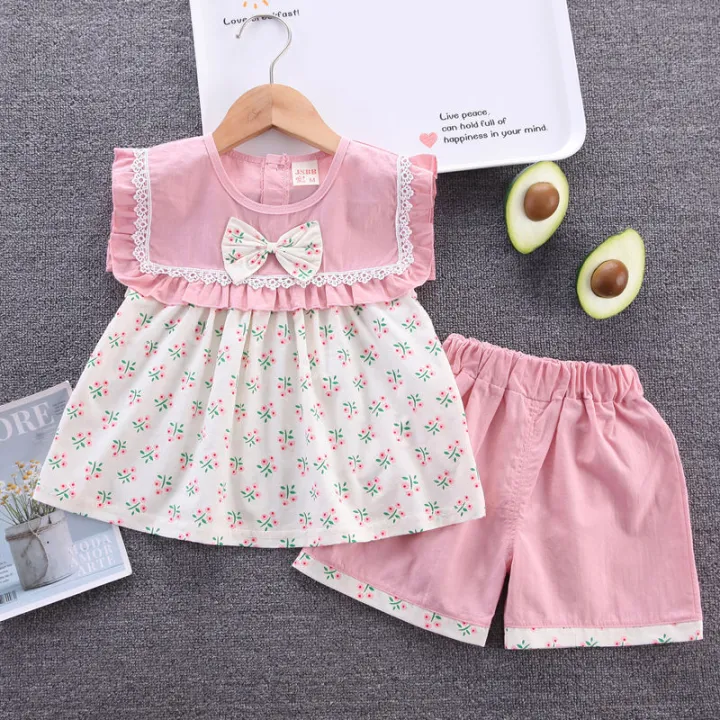 Baby%20Girl%20Summer%20Western%20Suit%202024%20New%20Baby%20and%20Children's%20Clothes%20Girls%20Short%20Sleeve%20Clothes%20Small%20Children's%20Summer%20Clothes%201-4%20years%20old%20-%20Image%204