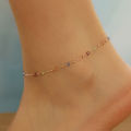 【Bestselling Product】 Bohemian Colorful Rhinestone Adjustable Anklet for Women Summer Beach Color Thin Feet Chain Party Jewelry Accessories New.