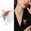 New Exquisite Rhinestone Phoenix Brooch for Trendy and Stylish Women Luxury Enamel Color PINs Fashion Cloth Bags Accessories Elegant Bird Jewelry Gifts. 