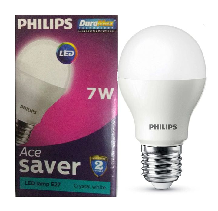 Philips AceSaver 7W 630lm E27(Thread Type) 6500K A55 Cool Day Light ...