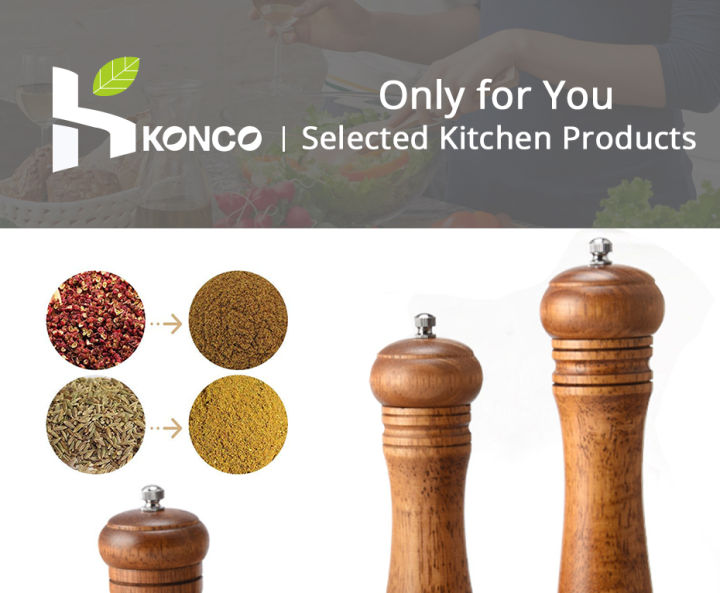 KONCO%20Wood%20Salt%20and%20Pepper%20%20Wooden%20Spice%20&%20Pepper%20Grinders,%20Manual%20Mills%20with%20Adjustable%20Ceramic%20Kitchen%20Tool%20-%20Image%202
