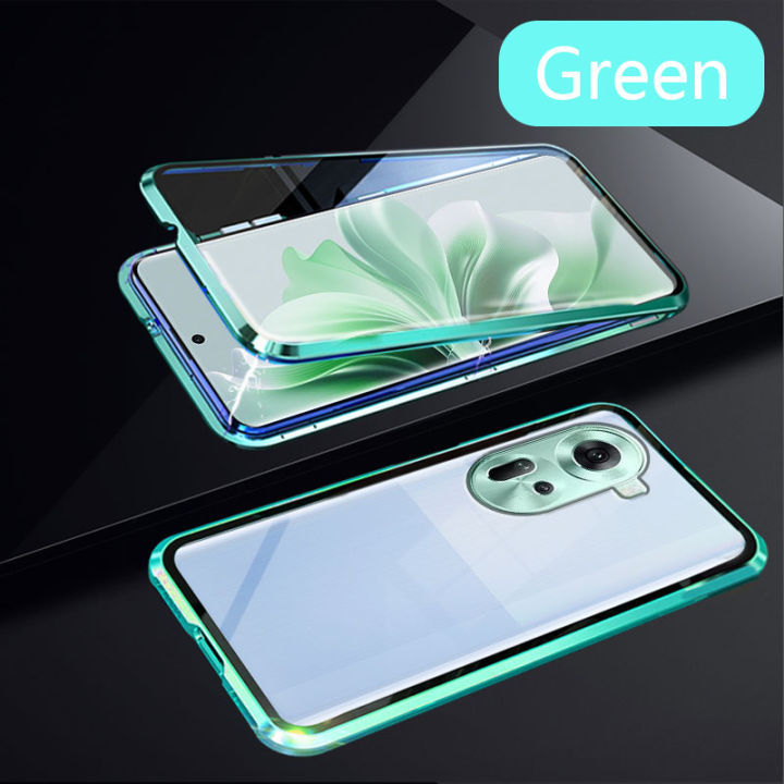 Biruiqu%20For%20OPPO%20Reno%2011%205G%20Magnetic%20Absorption%20Case%20Metal%20Frame%20Shockproof%20Double%20Sided%20Tempered%20Glass%20Magnetic%20Case%20Cover%20-%20Image%209