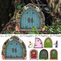 Garden Fairy Gnome Elf Miniature Figurines Window Door Christmas Home Garden Ornaments Art Sculpture Tree House Door Statue.