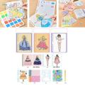 Sticker Activity Books Set DIY Painting Sticker Kids Scrapbooking Reusable Stickers DIY Colorful Princess Dress up Stickers for Party Favors.