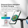 Baseus 3 in 1 20W Magnetic Wireless Charger Stand For Phone iPhone 14 13 Pro Airpods Apple Watch Fast Charging Station Holder. 