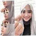 4 pcs Scarf Clip Hijab Pin Double Faux Pearls Scarf Shawl Buckle For Women (BLACK & White).