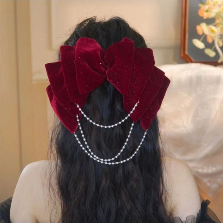 %EF%BC%88%20Chinese%20Red%20%5D%20Elegant%20French%20Style%20Bow%20Barrettes%20All-Match%20Simple%20Autumn%20and%20Winter%20Hair%20Accessories%20Woven%20Head%20Clip%20Women%20-%20Image%207