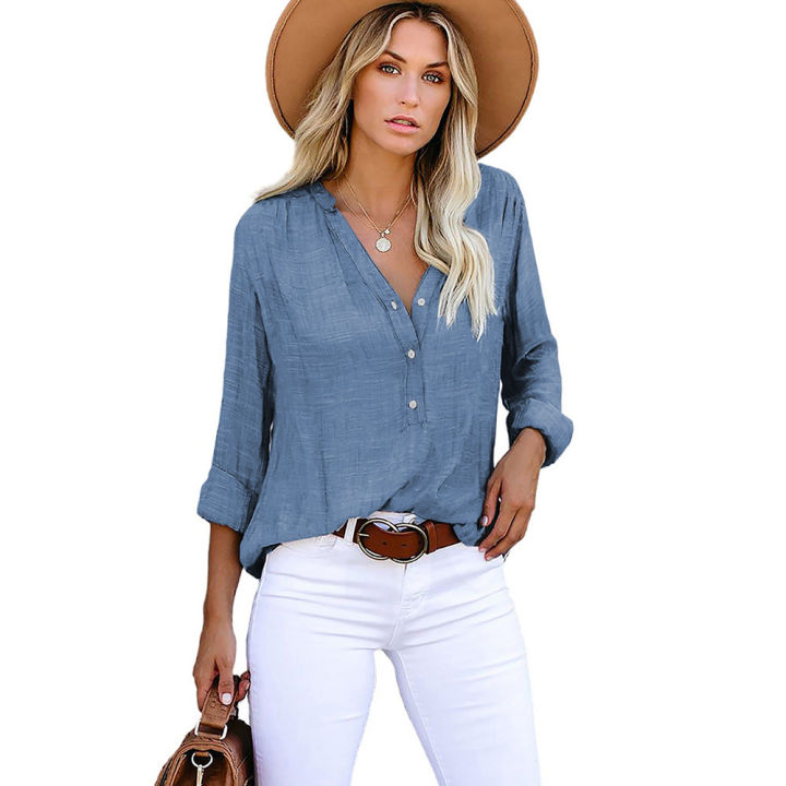 Ladies'%20Blouses%20Long%20Sleeve%20Casual%20Tops%20for%20Women%20Loose%20Shirts%20-%20Image%202