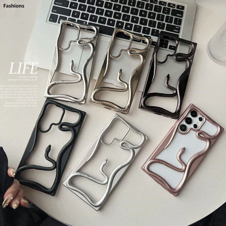 Fashions%20Luxury%20Plating%203D%20Hollow%20Snake%20Phone%20Case%20For%20Samsung%20S25%20S24%20S22%20S23%20Ultra%20FE%20A56%20A36%20A26%20A16%20A06%20A55%20Fashion%20Soft%20Shockproof%20Cover%20-%20Image%206