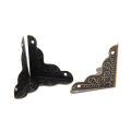 12 PCS Corner Brackets Bronze Triangle Carved Cabinets Corner Protector For Home Furniture Decor Wooden Box Edge Protect Bracket.