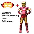 4-12Y Boy Iron Man Cosplay Costume Kids Superhero Mask Jumpsuit Set.