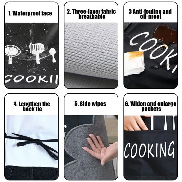 Kitchen%20apron%20waterproof%20oil-proof%20apron%20for%20woman%20adjustable%20home%20cooking%20bib%20with%20pocket%20hand-wiping%20clean%20tool%20accessory%20-%20Image%204