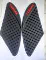 Motorcycle Fuel Tank Pad Anti Slip Protector Stickers Knee Grip Side Decals For Yamaha FZ-S or Fazer- Thai Pad Red in Black. 