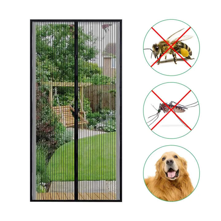Migeet%20Screen%20Door%2039.4%20*%2082.7%20Inches%20Mesh%20Curtain%20Mosquito%20Net%20with%20Adhesive%20Tape%20and%20Thumbtacks%20Preventing%20Mosquito%20Insects%20Flies%20for%20Bedroom%20Baby%20Room%20Patio%20Balcony%20(Black)%20-%20Image%202
