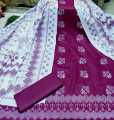 Exclusive Cotton Unstitched Skin Print High Quality Three Piece For Women - 3 Pice Dress. 