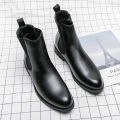 British Style Chelsea Boots Men Mid Calf Dress Shoes Business Formal Ankle Boots Antumn Bota Masculina Split Leather Shoes KEEMEEUYZO. 