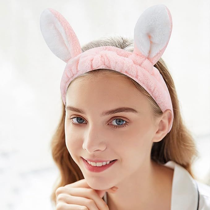 Adorable%20Rabbit%20Ear%20Makeup%20Hair%20Band%20For%20Women,%20Simple%20Headband%20For%20Washing%20Face%20-%20Image%204