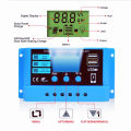 Solar Charge Controller for 12V/24V Adjustable LCD Display Panel Charge Controller with USB Port. 