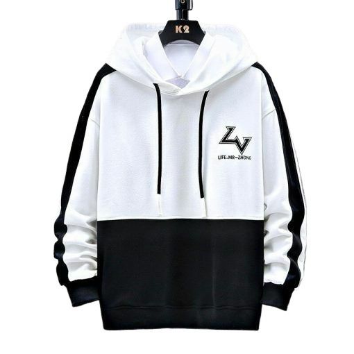 White%20and%20black%20color%20Mix%20Long%20Sleeve%20Hoodie%20For%20Men%20-%20Image%202