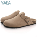 YAEA Men Women's Fashion Suede Mules Slippers Classic Retro Clogs Cork Insole Sandals With Arch Support New Outdoor Mules Shose. 
