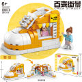 Building blocks, mini street scene, building model, children, boys, girls, puzzles, puzzles, stalls, gifts, cross-border. 