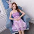 Lace Design Silk Satin Nighty. 
