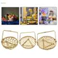 Woven Basket Multipurpose with Handle Bamboo Basket for Wedding Picnic Party S. 