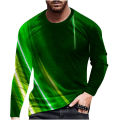 3D Print T Shirt For Men Striped Pattern Sweatshirt Casual Long Sleeve Male Oversized Breathable Clothes Leisure Comfortable Top. 