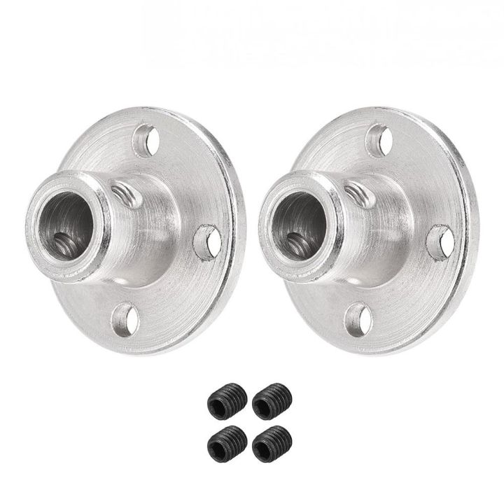 2Pcs Durable Metal Bearing Motion Bushing Silver Rigid Round Coupling Flange Coupling Connector DIY RC Model Motors