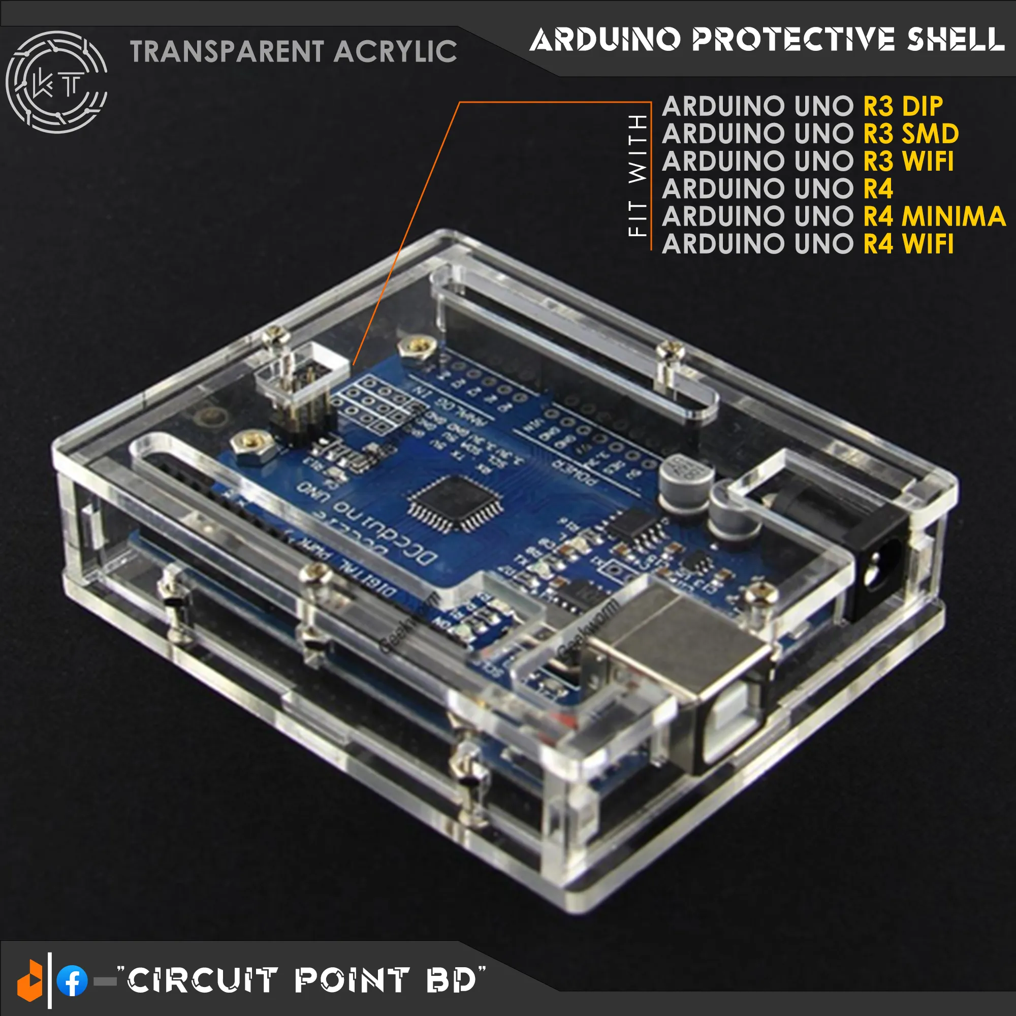 Arduino Protective Case / Clear Acrylic Enclosure Box for UNO R3, UNO ...