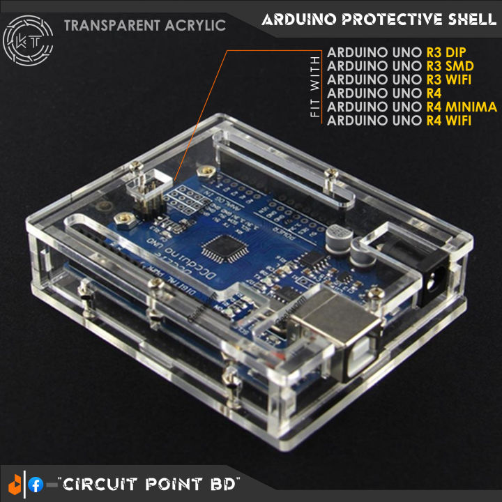 ARDUINO CASE PROTECTIVE ENCLOSURE SHELL 3D TRANSPARENT / CLEAR ACRYLIC ...